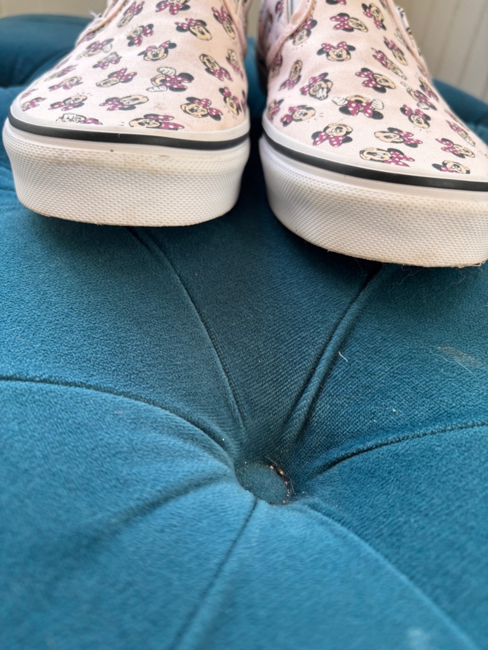 Minnie Mouse Vans Slip Ons Size 7 Kids/8.5 Womens EUC Pink White Disney - Picture 6 of 9